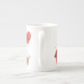 Love You Fur-Ever Schattigee teckel Dog Red Heart Porselein Kop (Achterkant)