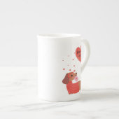 Love You Fur-Ever Schattigee teckel Dog Red Heart Porselein Kop (Voorkant rechts)