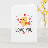 Love You Gele Vogel Kaart (Gele Bloem)