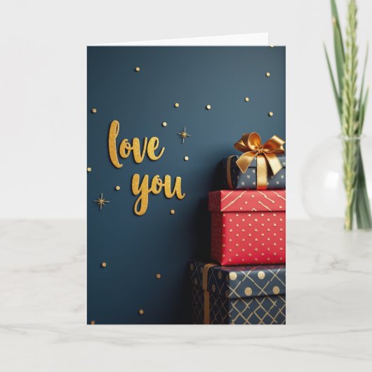 Love You Gift Boxes Kaart (Voorkant)