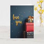 Love You Gift Boxes Kaart (Gele Bloem)