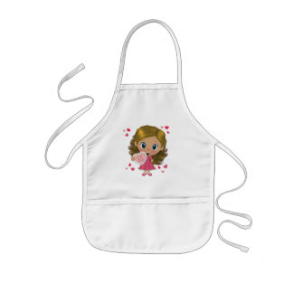 Love You Girl Kinder Apron Schort