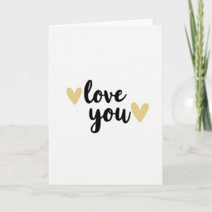 Love You Gouden Hartjes Kaart