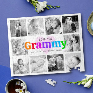 Love You Grammy Kleurrijke Moderne 10 Fotocollage Legpuzzel