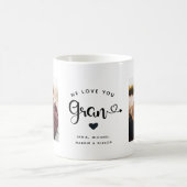 Love you Gran Hearts Custom Two Photo Trendy Chic Koffiemok (Center)