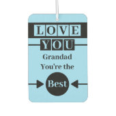 Love you Grandad aangepaste foto blauw Luchtverfrisser (Voorkant)
