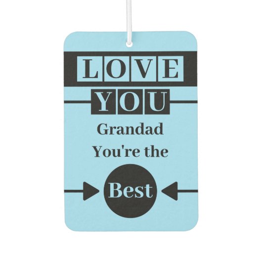 Love you Grandad aangepaste foto blauw Luchtverfrisser (Voorkant)