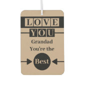 Love you Grandad aangepaste foto bruin Luchtverfrisser (Voorkant)