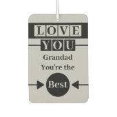 Love you Grandad aangepaste foto grijs Luchtverfrisser (Voorkant)
