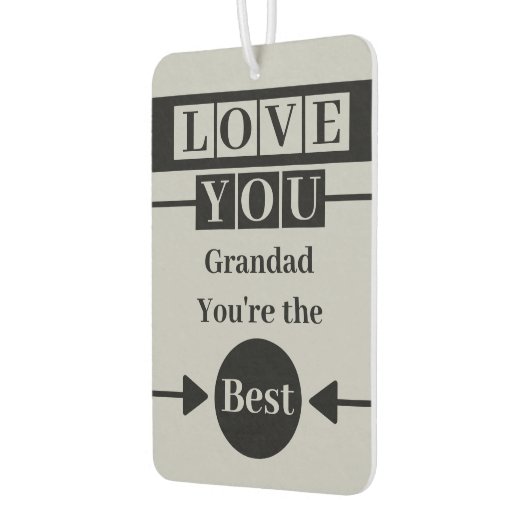 Love you Grandad aangepaste foto grijs Luchtverfrisser (Links)