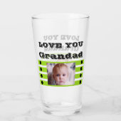 Love you Grandad twee foto's zwart limoen bier Glas (Achterkant)