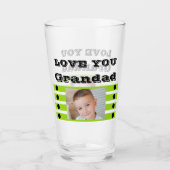 Love you Grandad twee foto's zwart limoen bier Glas (Voorkant)
