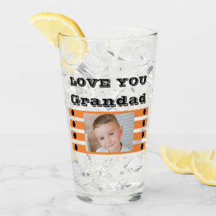 Love you Grandad twee foto's zwart sinaasappel bie Glas