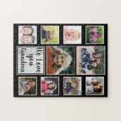Love You Grandma 10 Family Photo Collage Black Legpuzzel (Horizontaal)