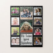 Love You Grandma 10 Family Photo Collage Black Legpuzzel (Verticaal)
