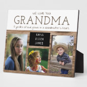 Love You Grandma 3 Photo Collage Rustic Wood Fotoplaat (Zijkant)