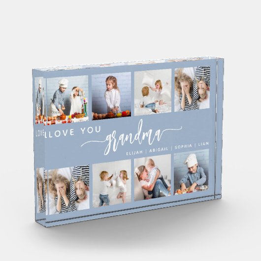 Love You Grandma 8 Fotocollage Dusty Blue Fotoblokken (Links)