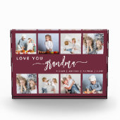 Love You Grandma 8 Photo Collage Burgundy Fotoblokken (Voorkant)