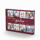 Love You Grandma 8 Photo Collage Burgundy Fotoblokken (Rechts)