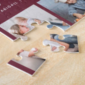 Love You Grandma 8 Photo Collage Burgundy Legpuzzel (Zijkant)