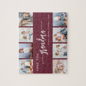 Love You Grandma 8 Photo Collage Burgundy Legpuzzel (Verticaal)