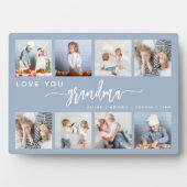 Love You Grandma 8 Photo Collage Dusty Blue Fotoplaat (voorkant)