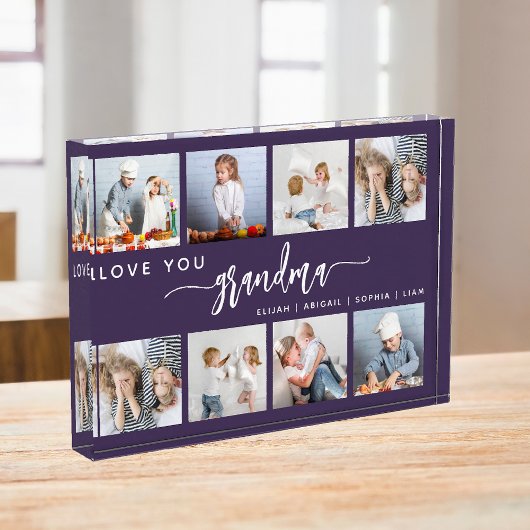 Love You Grandma 8 Photo Collage Purple Fotoblokken