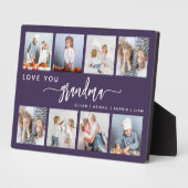 Love You Grandma 8 Photo Collage Purple Fotoplaat (Zijkant)