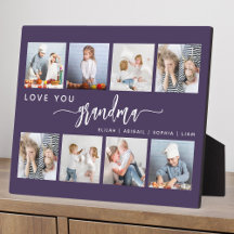 Love You Grandma 8 Photo Collage Purple