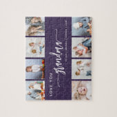 Love You Grandma 8 Photo Collage Purple Legpuzzel (Verticaal)