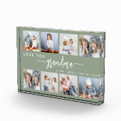 Love You Grandma 8 Photo Collage Sage Green Fotoblokken (Rechts)