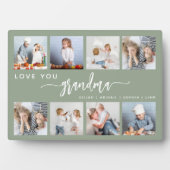 Love You Grandma 8 Photo Collage Sage Green Fotoplaat (voorkant)