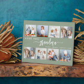 Love You Grandma 8 Photo Collage Sage Green Fotoplaat (Zijkant)