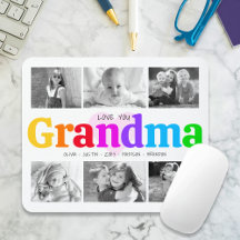 Love You Grandma Colorful Modern 6 Photo Collage