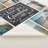 Love You Grandma Custom 6 Fotocollage Sherpa Deken (3/4)