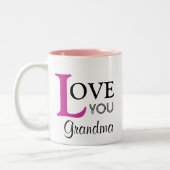 Love You Grandma Custom Name Tweekleurige Koffiemok (Links)