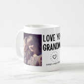 Love You Grandma CustomTwo Photo HandwritText Koffiemok (Voorkant links)