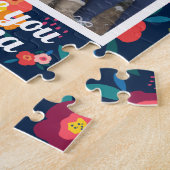 Love You Grandma Floral Photo Persoonlijk Legpuzzel (Zijkant)