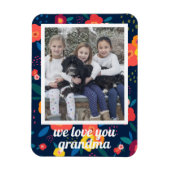 Love You Grandma Floral Photo Persoonlijk Magneet (Verticaal)