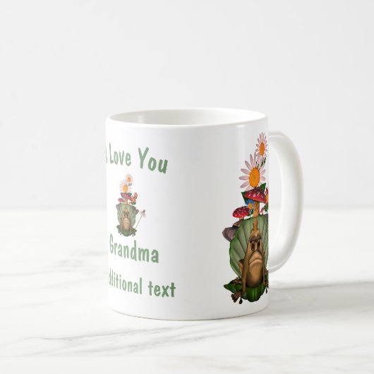 Love You Grandma Frog Princess Personalized Koffiemok (Voorkant rechts)