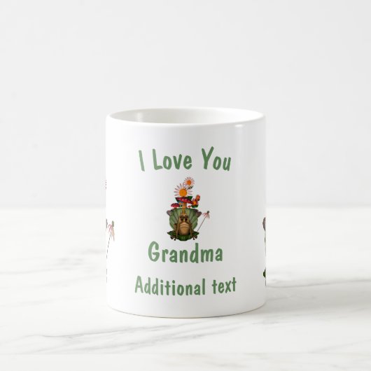 Love You Grandma Frog Princess Personalized Koffiemok (Center)