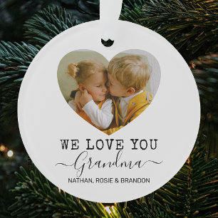Love You Grandma Heart kerstboomfoto Ornament