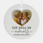 Love You Grandma Heart Photo Glas Ornament (Achterkant)
