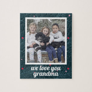 Love You Grandma Holiday Spruce Foto Persoonlijk Legpuzzel