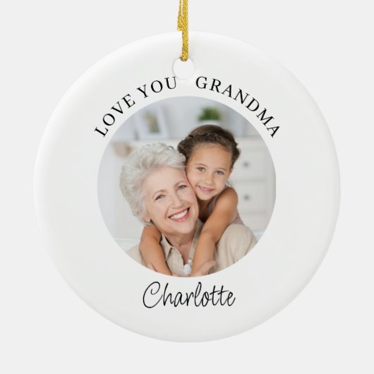 Love You Grandma Keepsake Photo Keramisch Ornament (Achterkant)