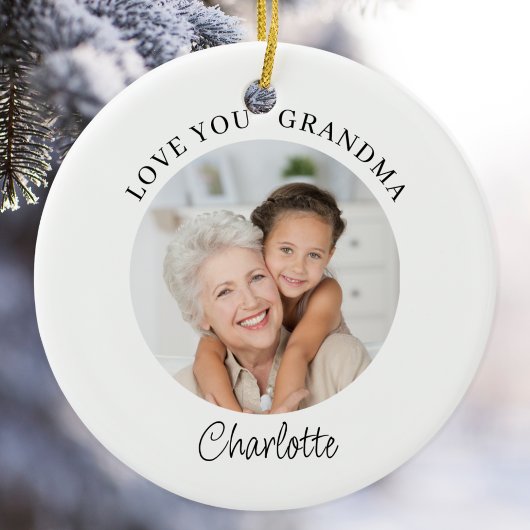 Love You Grandma Keepsake Photo  Keramisch Ornament