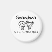 Love You Grandma Kids Art Personalized Gift Magneet (Voorkant)