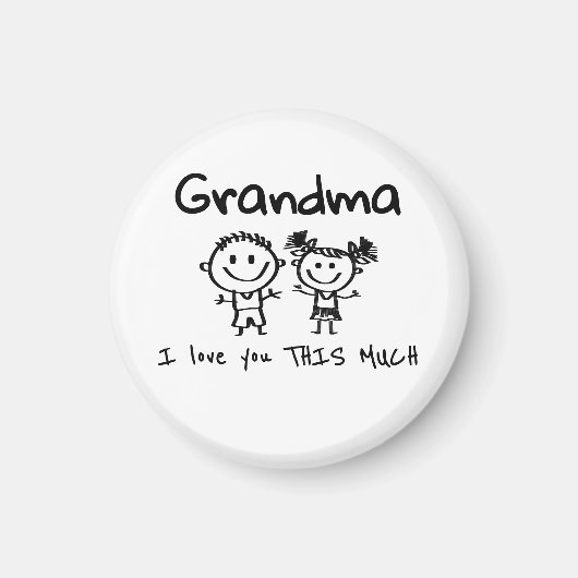 Love You Grandma Kids Art Personalized Gift Magneet (Voorkant)