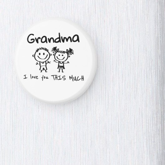 Love You Grandma Kids Art Personalized Gift Magneet