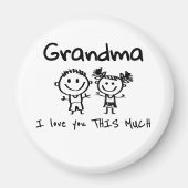 Love You Grandma Kids Art Personalized Gift Magneet